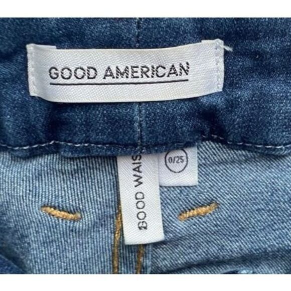 Good American Good Waist Skinny Jeans Sz 0/25 Dark Wash High Rise Stretch Denim - Picture 4 of 4